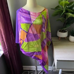 Ashro Multicolor Poncho One Size Fits Most Small Medium Large